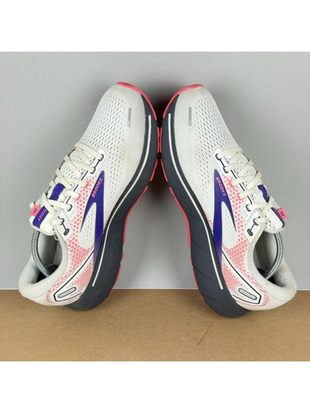 Brooks Ghost 14 Athletic Running Shoes Womens 10 White Purple Pink Breathable - Picture 5 of 10